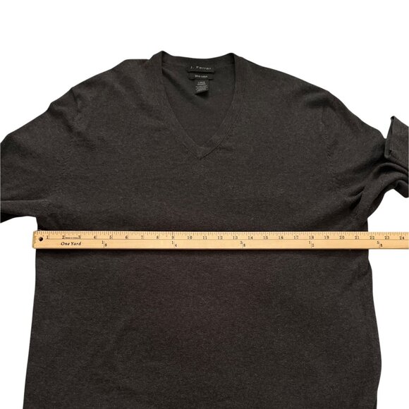 J. Ferrar V-Neck Sweater Mens L Gray Pima Cotton Blend Long Sleeve Casual Soft - Picture 5 of 7